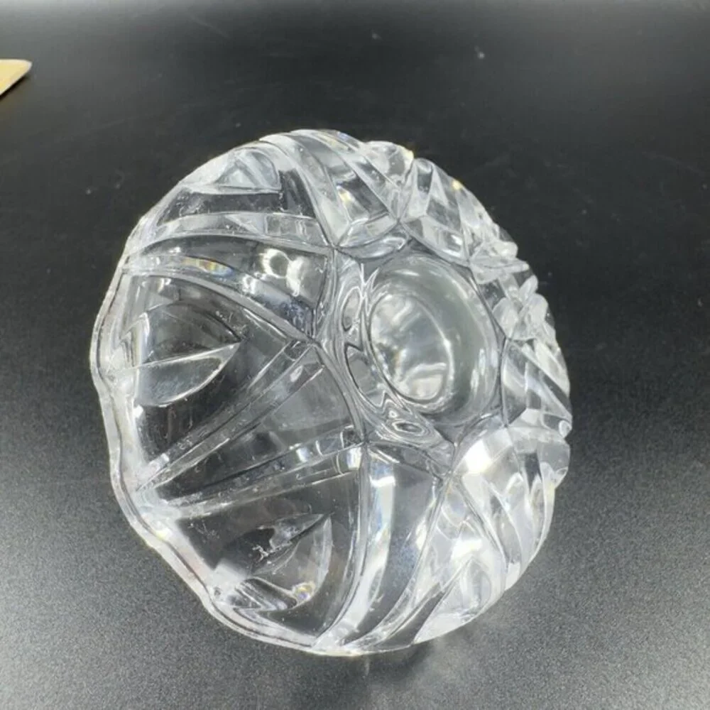 Czech Clear Crystal Bohemian Ring Holder Tapered Trinket Jewelry Holder‎ VTG